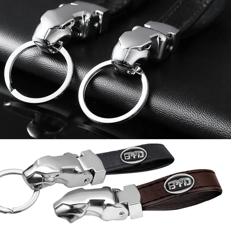 

1pcs Leopard Head Car Keychain Auto Keyring Key Accessories for BYD F3 I3 F0 F6 S6 S8 E5 E6 G3 G6 L3 S7 Tang Song Qing Yuan etc