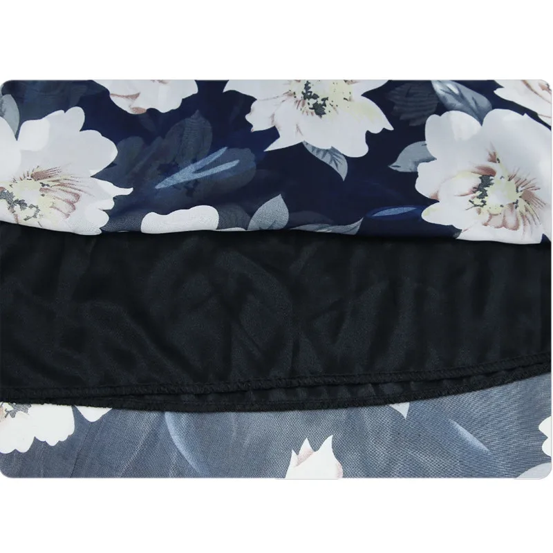 

2021 Spring Summer Fashion Women's Bowknot Skirt Casual Empire Chiffon Loose Vintage Floral Print Mid Length Lady Skirts Faldas