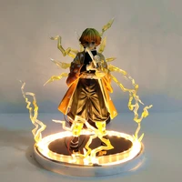 action anime figures kimetsu no yaiba agatsuma zenitsu night lights led set figurine model toys for children model