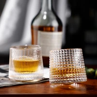 new creative tumbler whisky beer glass cup wide belly whiskey glass drinking cocktail 360 %c2%b0 rotatable wine glass brandy cups