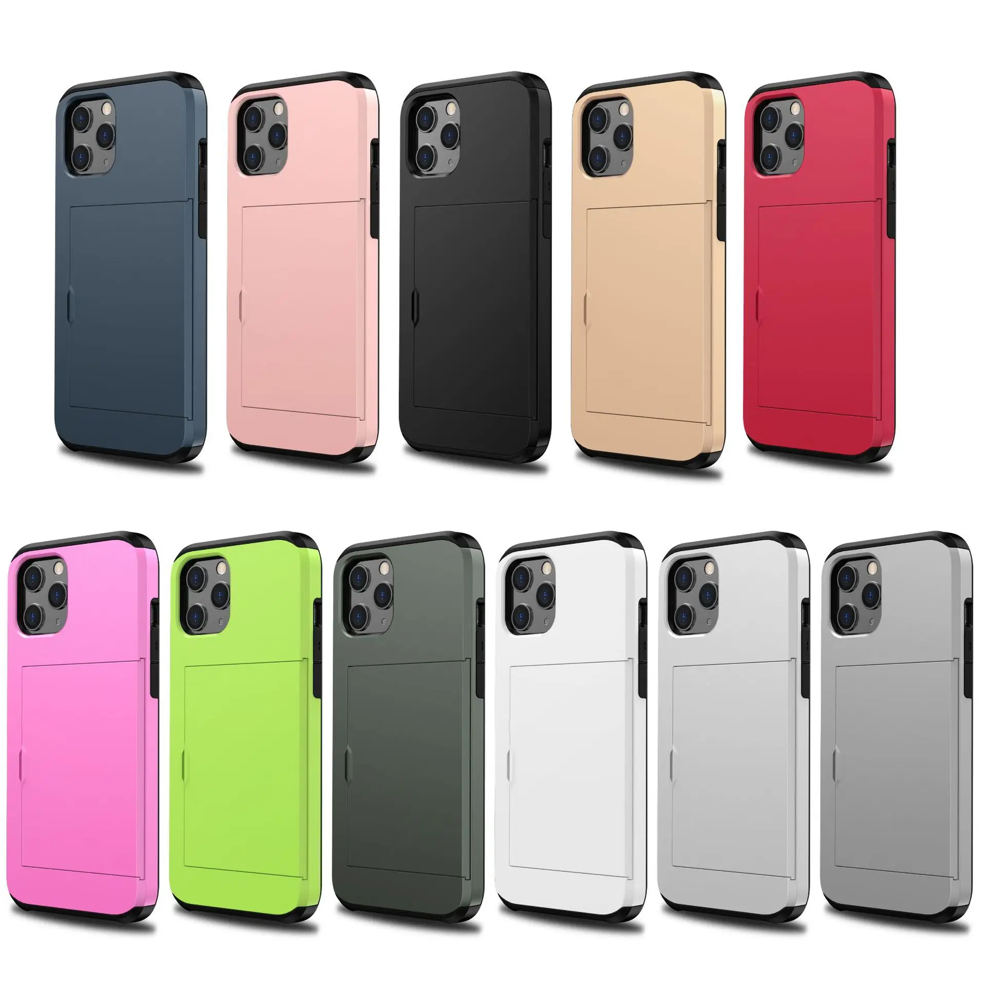 

Suitable for iPhone 7 8 plus X XR 11 12 Pro Max sliding cover Wallet Card Case hidden card case iPhone 11 12 Pro protective case