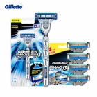 Лезвия для бритья Gillette Mach3, новые турбо-лезвия и ручка для мужского бритья, 3-слойное лезвие для мужчин, инструмент для удаления волос на лице