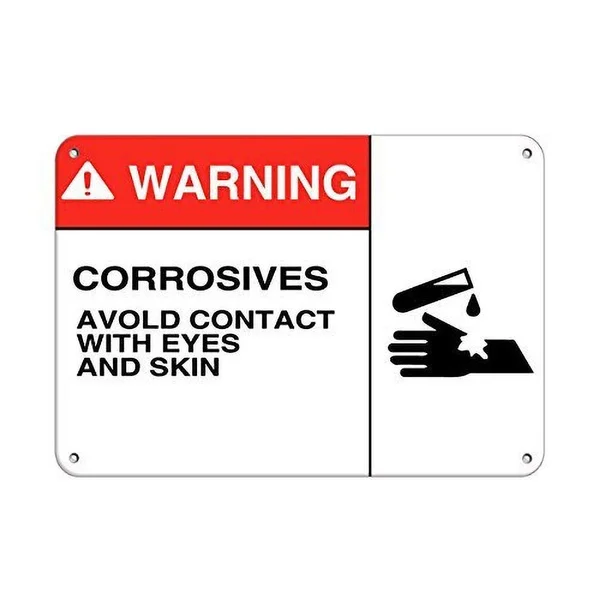 

Warning Corrosives Avoid Contact with Eyes Skin Retro tin sign nostalgic ornament metal poster garage art deco bar cafe shop