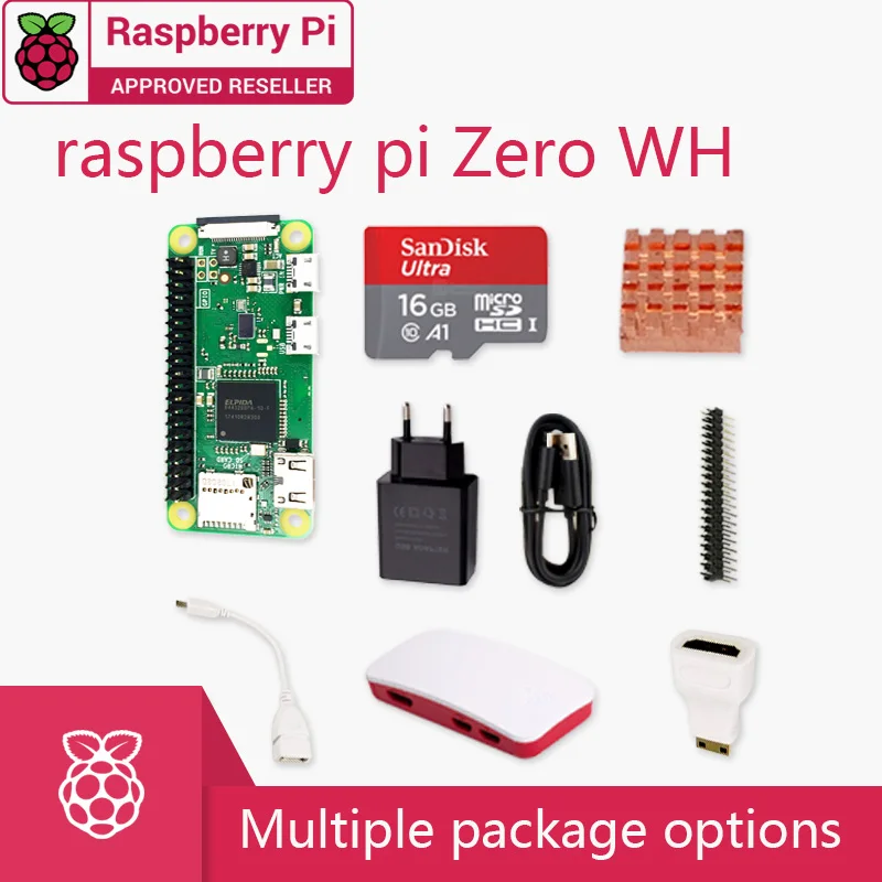 Одноъядерный процессор Raspberry Pi Zero WH DEV Kit 1 ГГц 512 МБ ОЗУ 2 4 Wi-Fi Bluetooth 4.1 комплект