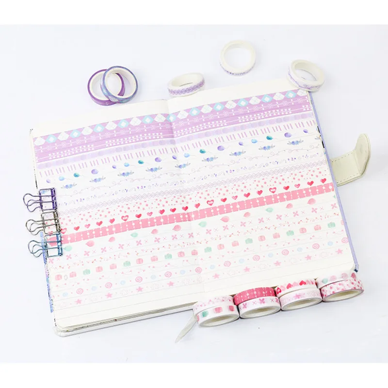 

10Pcs/Set Diary Washi Tape Cute Decorative Adhesive Tape DIY Stationery Masking Tape For Stickers Scrapbooking Photo Album Decor