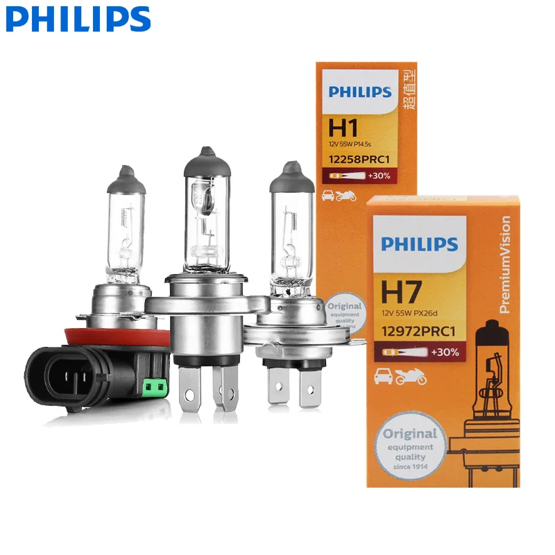 Philips H4 H7 H11 Vision Оригинальная Автомобильная Лампа H1 H3 H8 H9 9005 9006 HB3 HB4 противотуманная