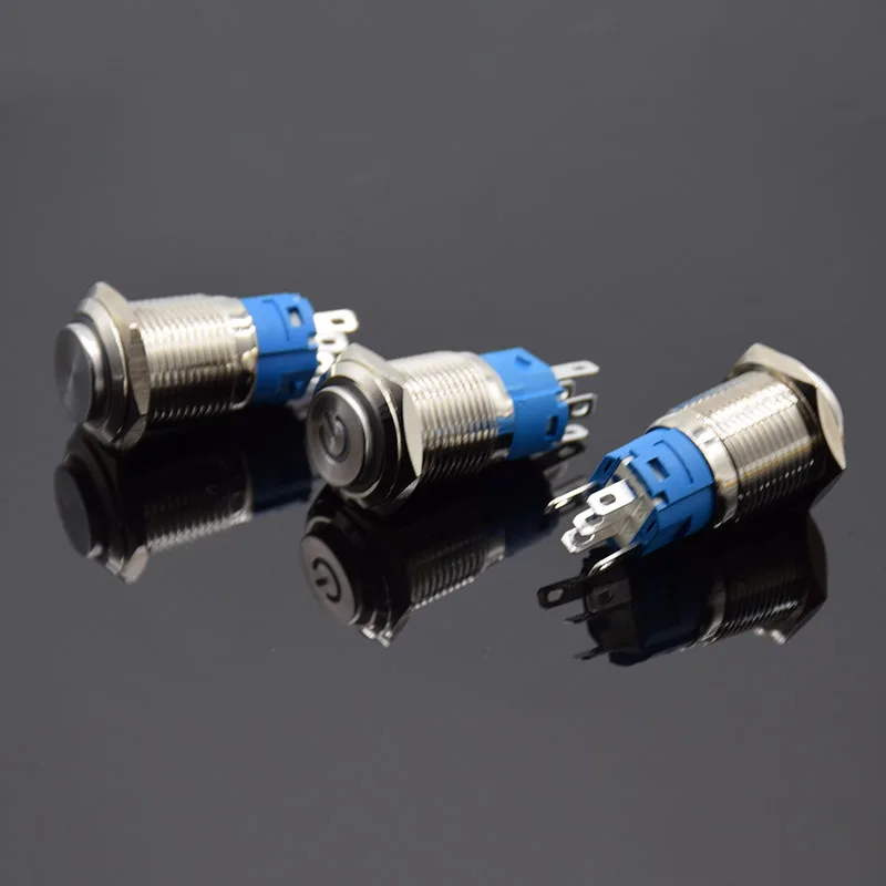 Металлический кнопочный переключатель 16 мм светодиодный светильник 3 6 в 12 В 24 110