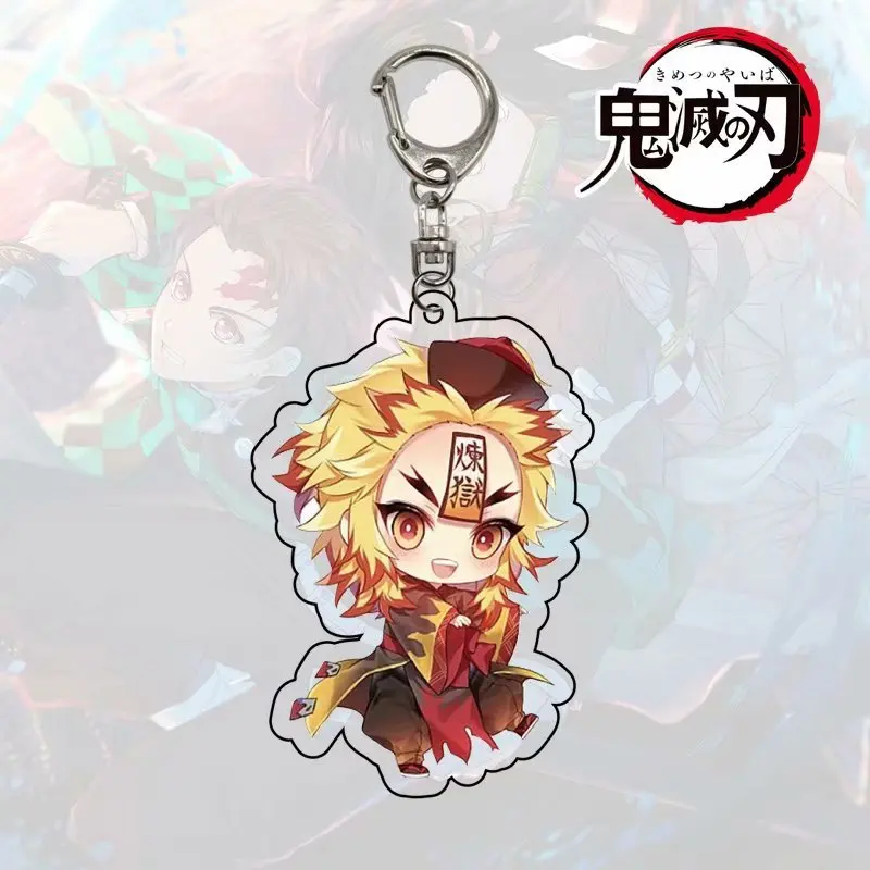 

Anime Demon Slayer Chil Toy Key Chains Brinco Blade Of Ghost Student Keyring Accessory Kamado Tanjirou Pompom Yaiba Keychain