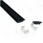 Алюминиевый профиль, 50 см20 дюймов1,64 футов, черное покрытие, встроенный светильник для шкафа, настенный светильник на потолок, 12 В, лента-канал