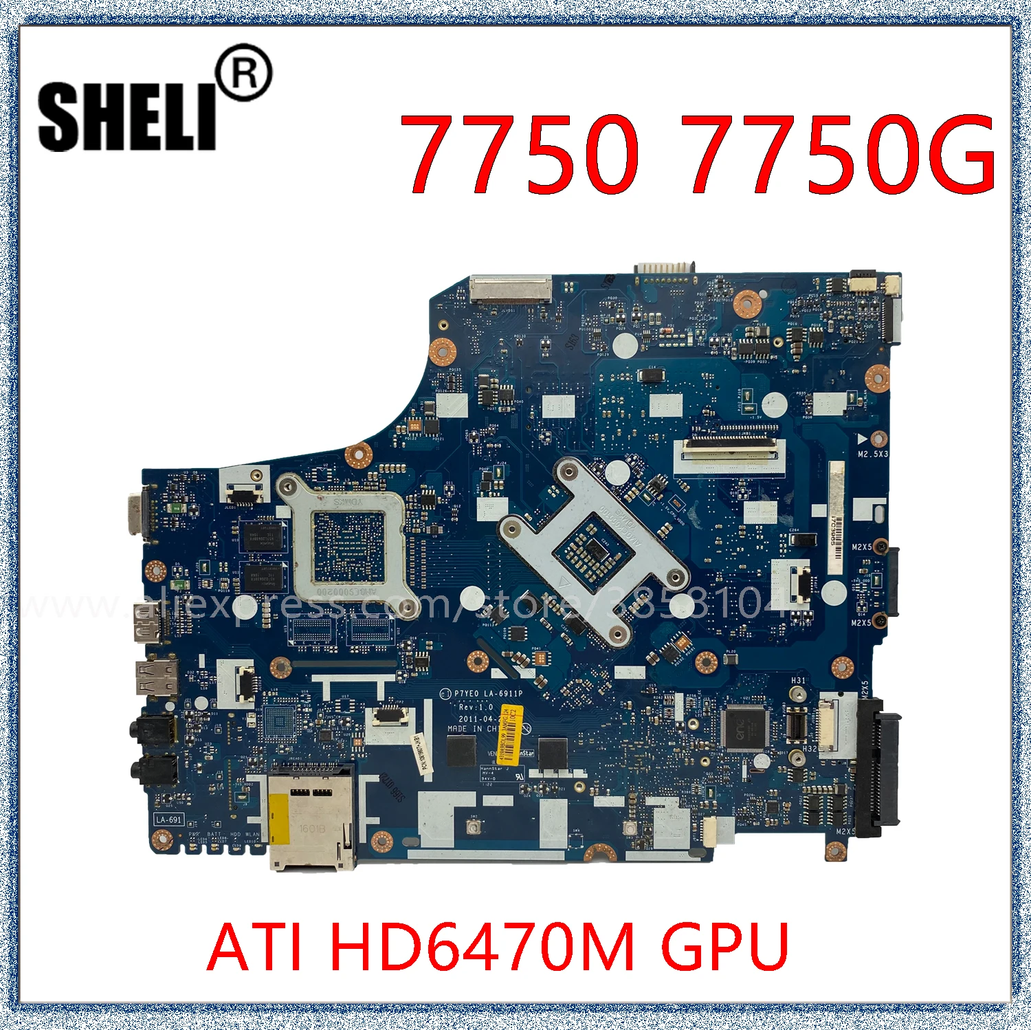 SHELI для ноутбука Acer Aspire 7750 7750G материнская плата портативного компьютера с HD6470M GPU