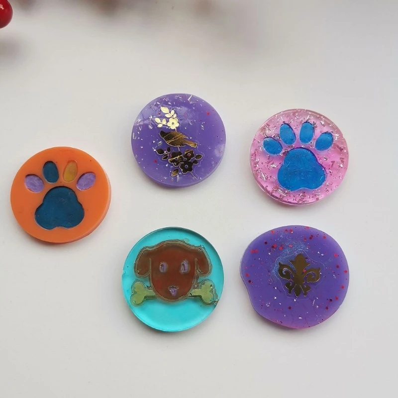 

20CF Phone Grip Epoxy Resin Mold Phone Socket Silicone Mould DIY Crafts Love Heart Dog Paws Bones 12 Cavity Irregular Round