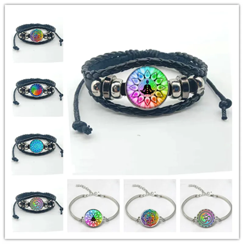 Цветок жизни новый браслет Om Йога чакра кожаный Мандала | Украшения и аксессуары