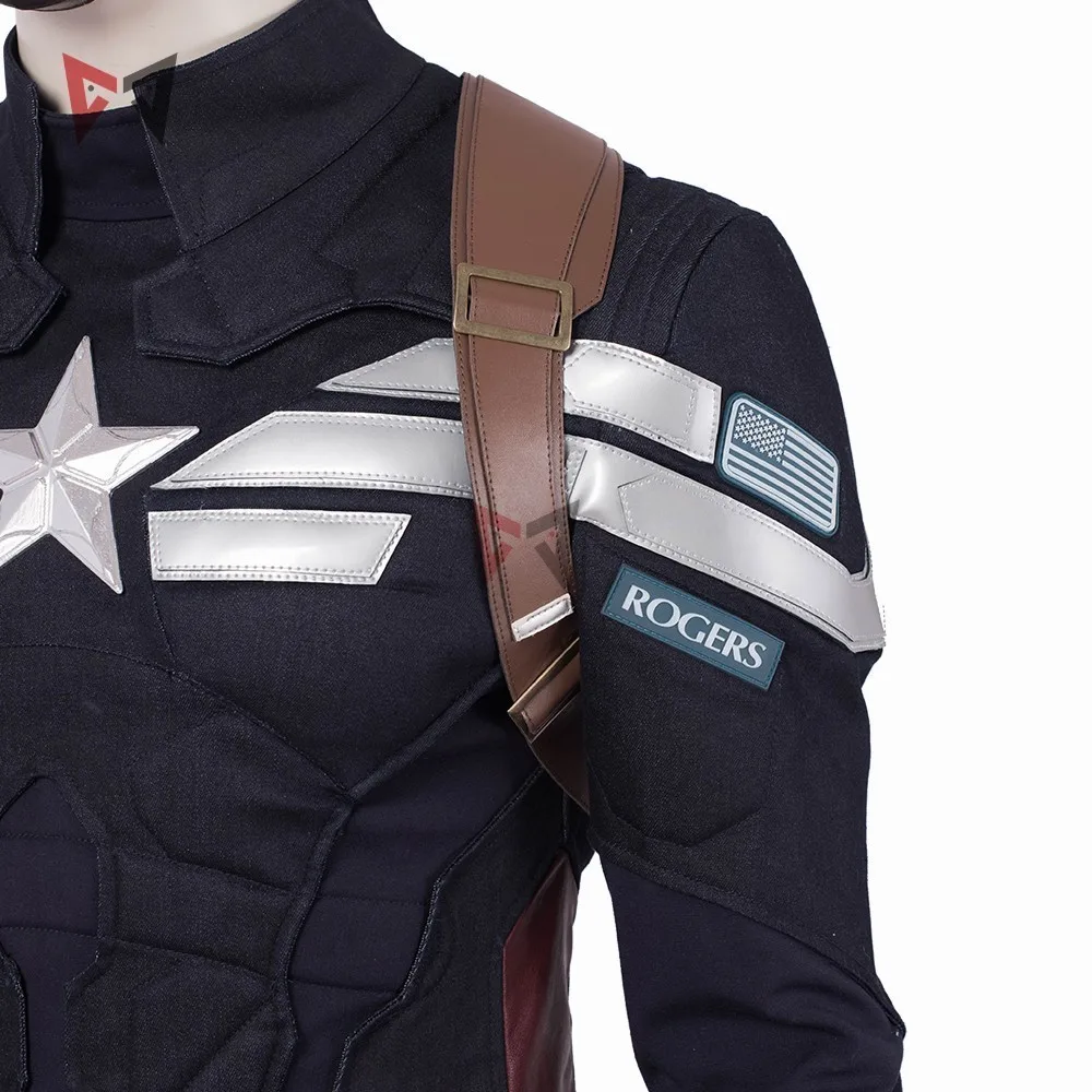 Мстители 4 эндшпиль Капитан Америка Косплей Костюм Steve Rogers шлем Топы Брюки пояс Набор для Хэллоуина Карнавал индивидуальный заказ