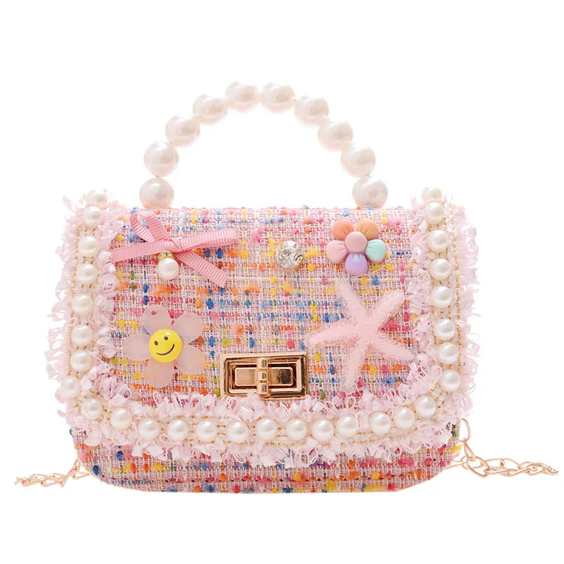 

Autumn And Winter Style Children's Pearl Handbags Cute Western Style Girls Small Change backpack schood bag children JT260050