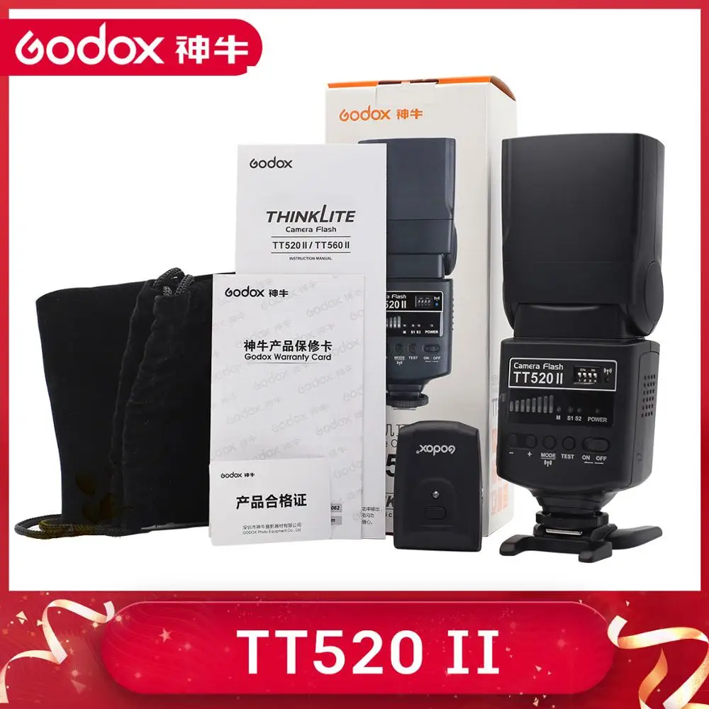 Вспышка Godox TT520 II TT520II со встроенным беспроводным сигналом 433 МГц + набор цветных