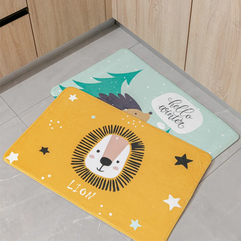 Мультяшный коврик с рождественским дизайном Коврик для двери свежий стиль милые