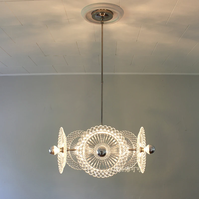 

Modern American simple glass chandelier dining room cloakroom classical dishes designer lamps