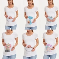 pregnancy shirt maternity christmas ladies top women pregnancy t shirt cute santa baby print pregnant maternity t shirts tops