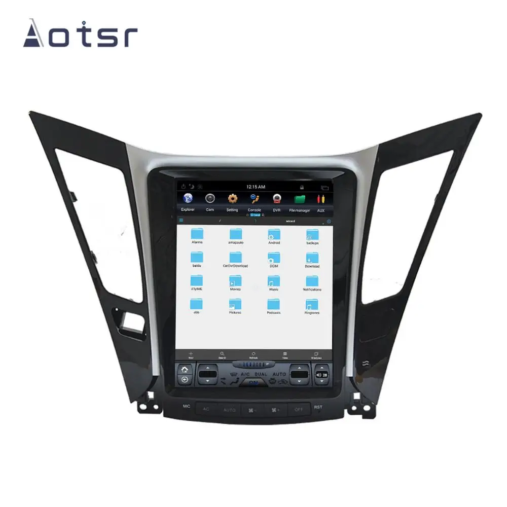 Автомобильный мультимедийный плеер Tesla style Android 9 0 GPS навигация для Hyundai Sonata 8 2012-14 4