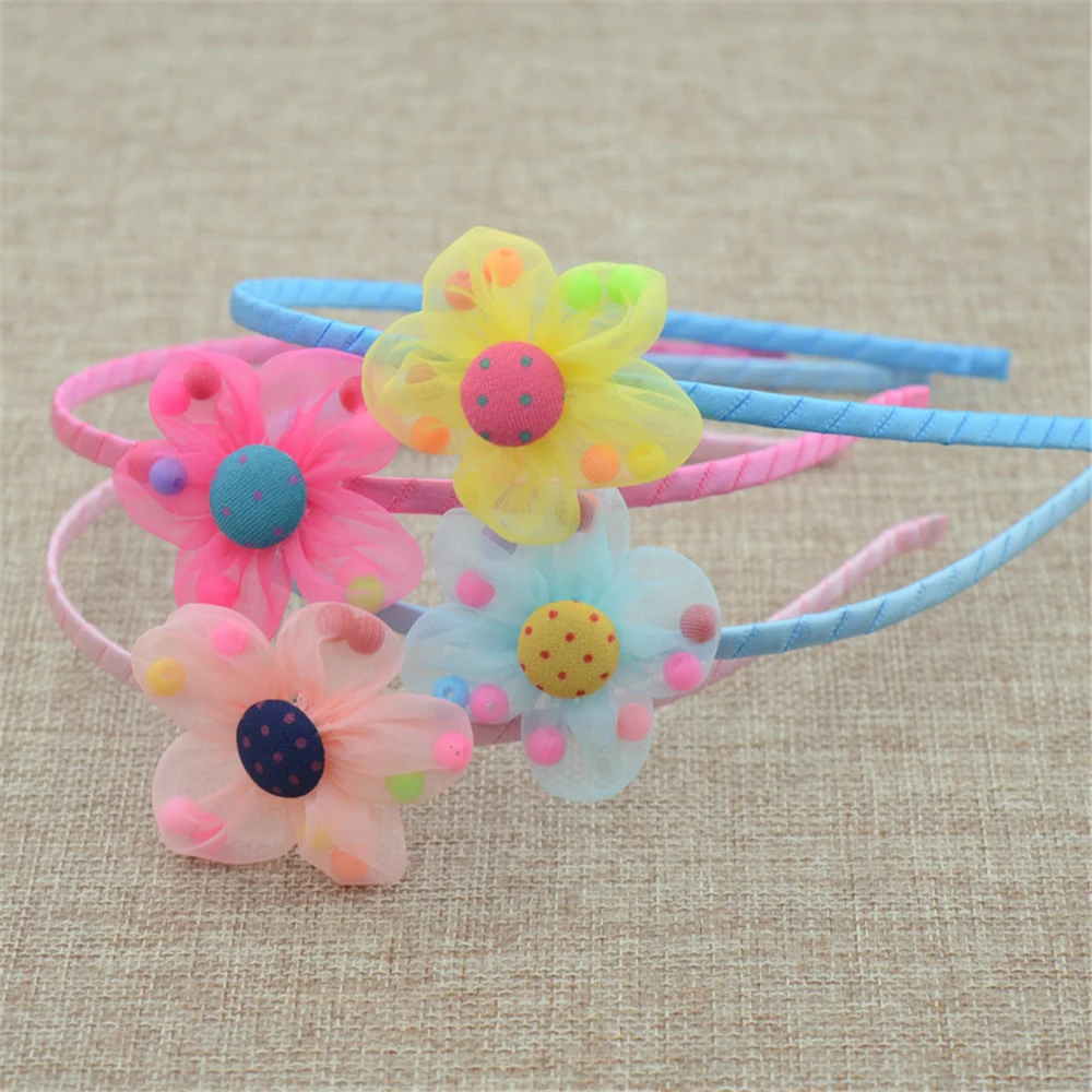 Обруч для волос в Корейском стиле девочек модный ободок с пятью лепестками и