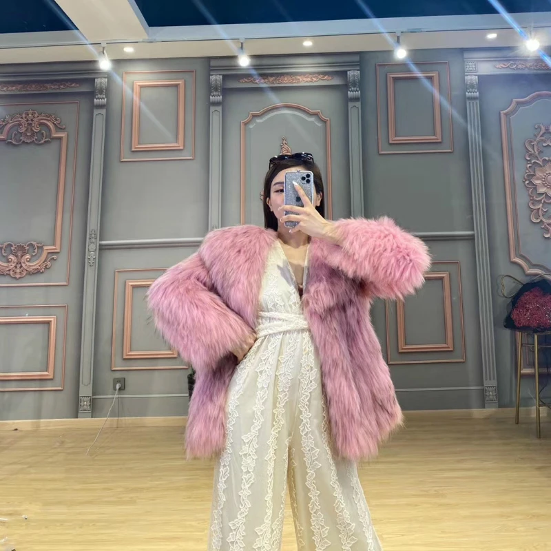 OFTBUY 2021 New Fashion Luxury Winter Jacket Women Real Fur Coat Natural Raccoon Knitted Thick Warm Outerwear Streetwear | Женская