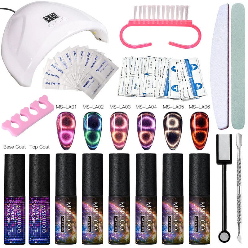 Гель лак кошачий глаз маникюрные инструменты для ногтей комплект светодиодная