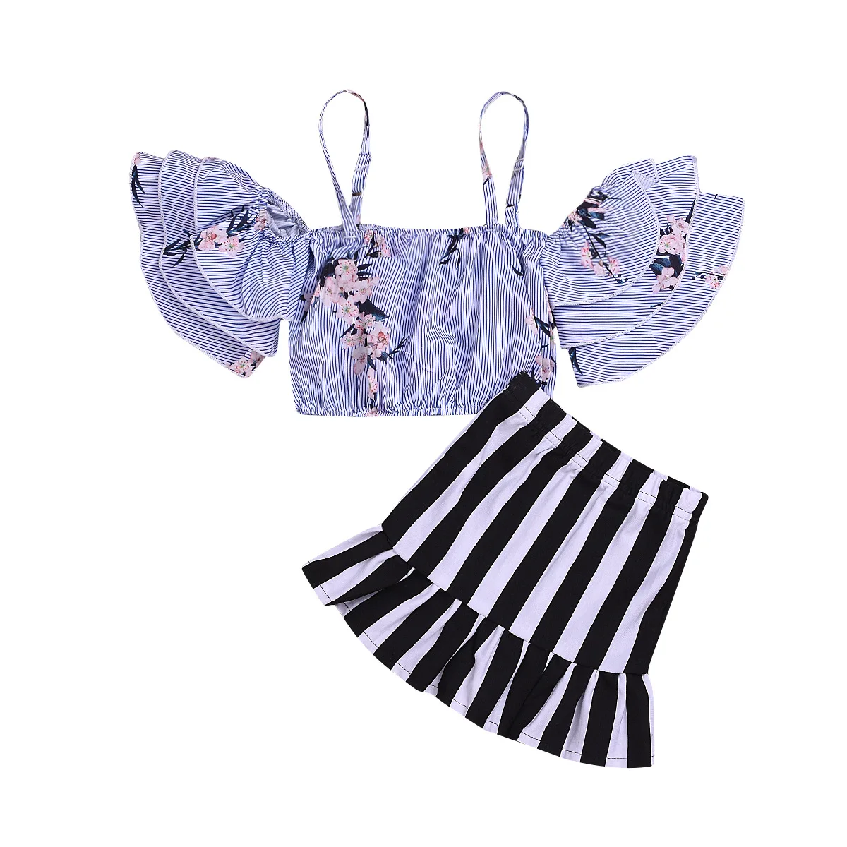 Детский летний костюм с рукавом листья лотоса | Детская одежда и обувь