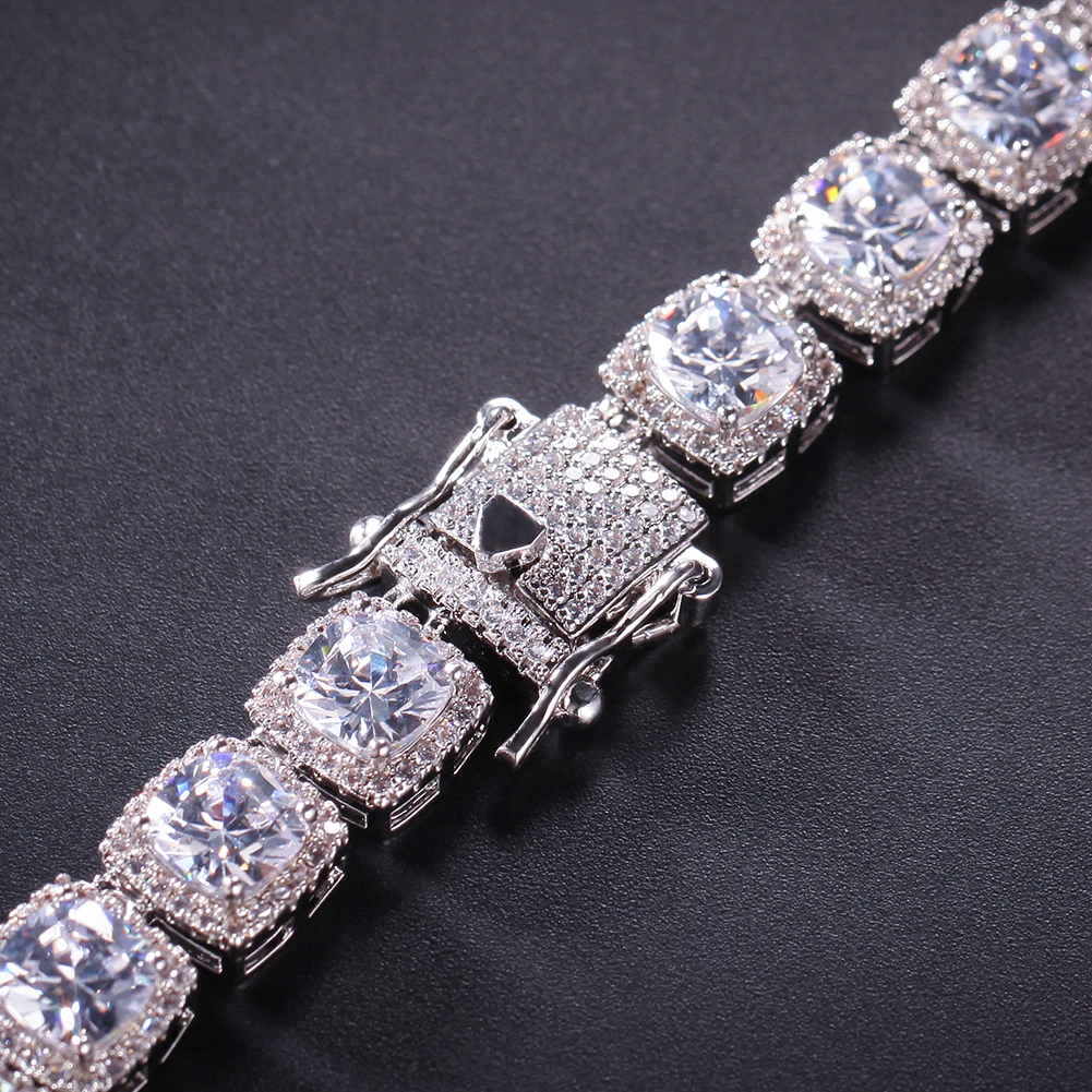 Uwin квадратная CZ теннисная цепь 10 мм Роскошные Bling Полный Iced Out ожерелье для мужчин