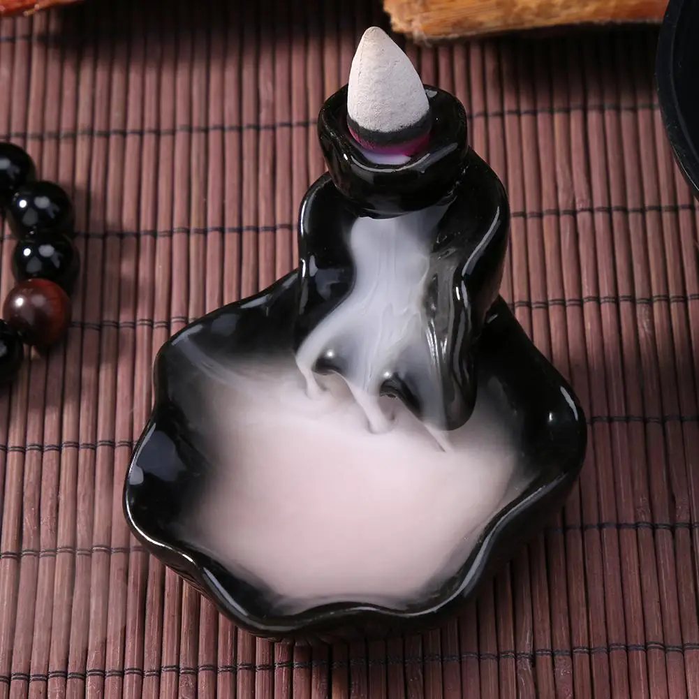 Lotus Ceramic Censer Creative Home Decor Backflow Stick Incense Burner Decoration Use In Teahouse | Дом и сад
