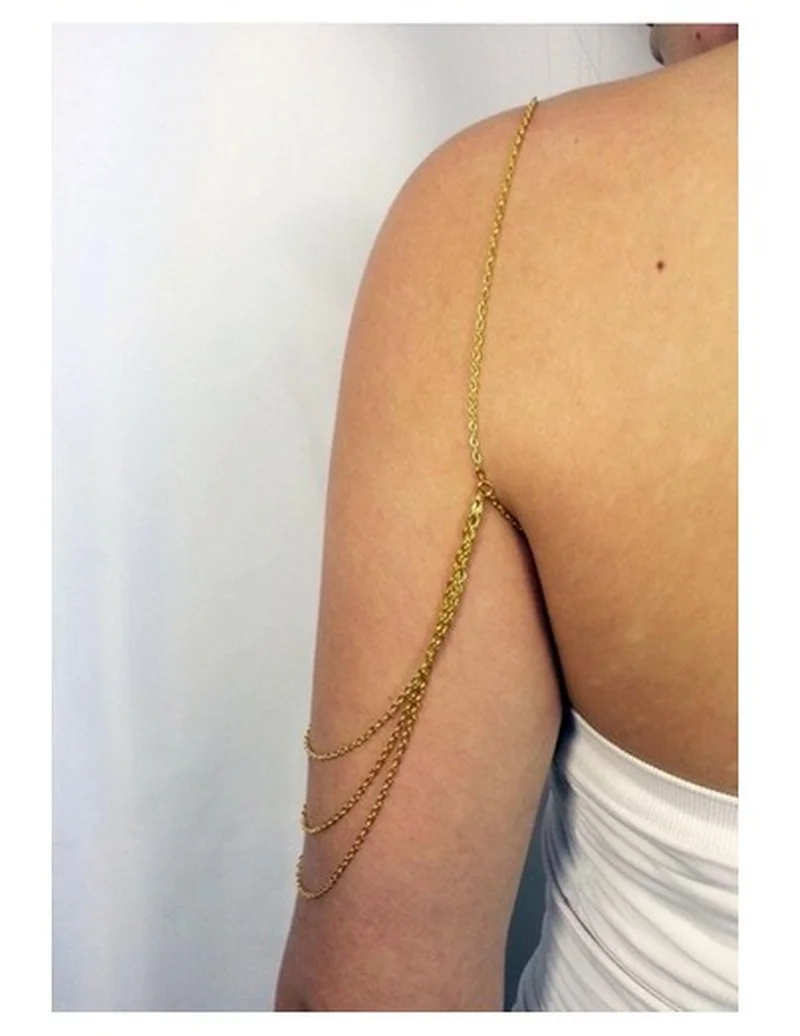 Модная одежда без рукавов украшение на плечо цепочка с кисточкой Браслет манжета