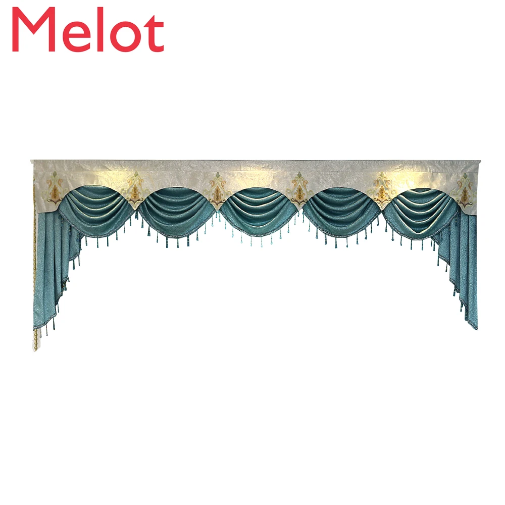 

Europe Embroidered Luxury Window Valance Curtains for Living Room Window Curtains Blackout for Bedroom Kitchen Home Decor