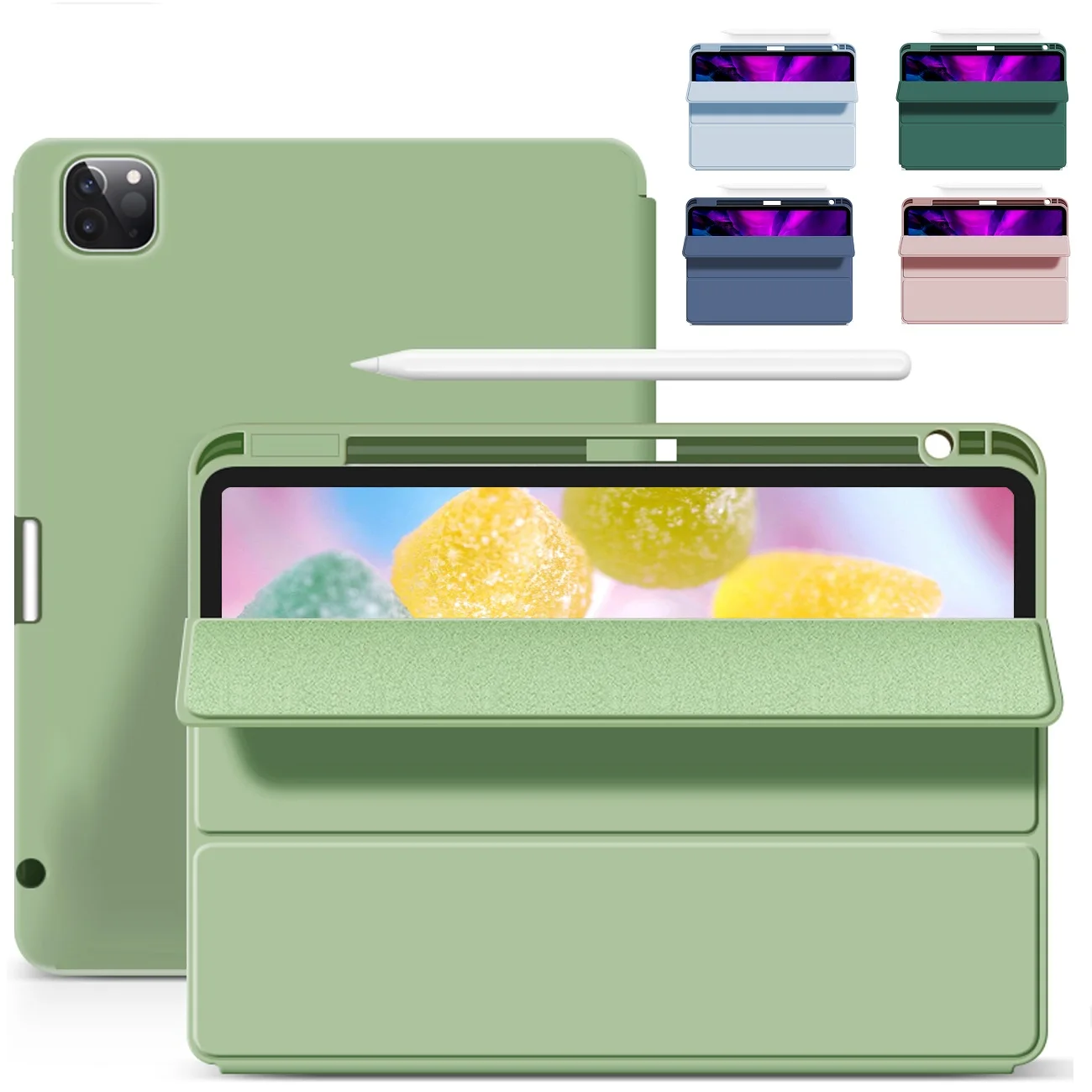 

RBP for iPad Air 4th Generation Case 2020 Trifold Stand Smart Case Soft TPU Back for iPad 10.9 Inch Case with Pencil Holder