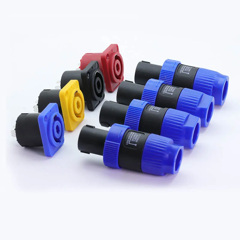 

50Sets/100pcs 4Pin NL4FC Speaker Power Amplifier Connector Male Plug+ Female Panel Mount in Set Professional Power Connector