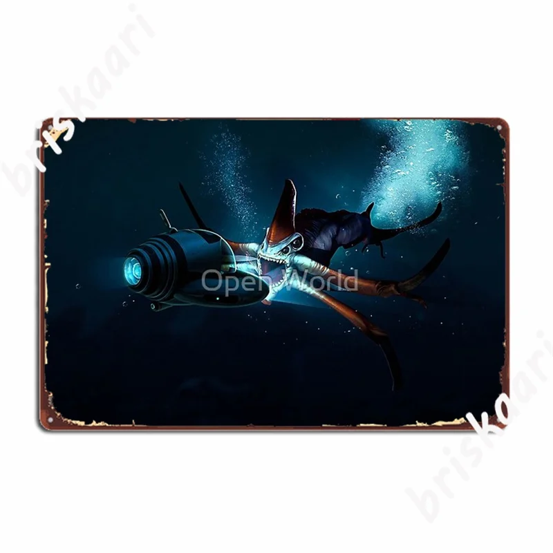 

Металлический знак Subnautica, Декор для дома и клуба, пещера, паба, украшение гаража, оловянные плакаты