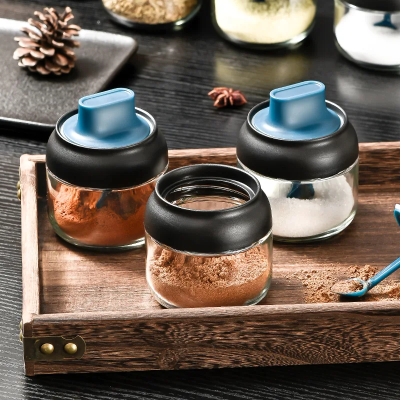 Стеклянный герметичный горшок для приправ 3 шт. контейнеры Ho домашнего