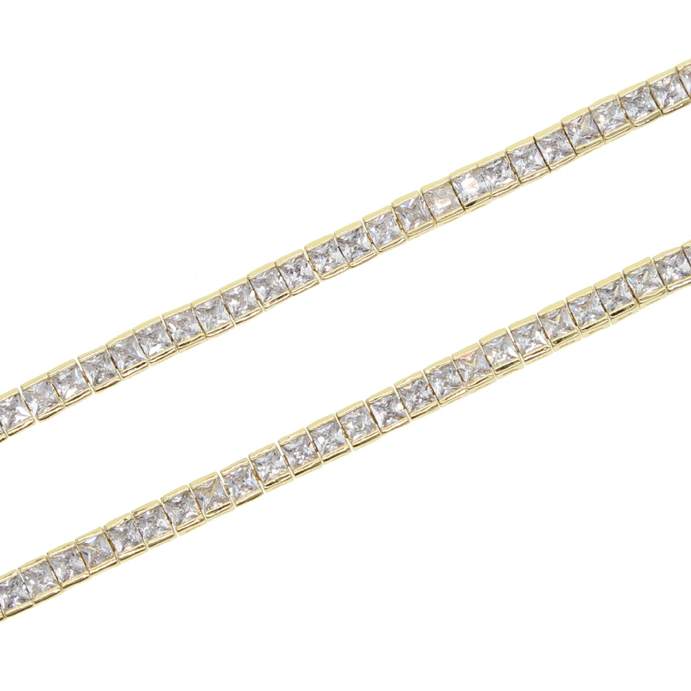 hiphop iced out cz fine fashion bracelet man gold color square tennis chain gorgeous trendy for 2020 New | Украшения и аксессуары