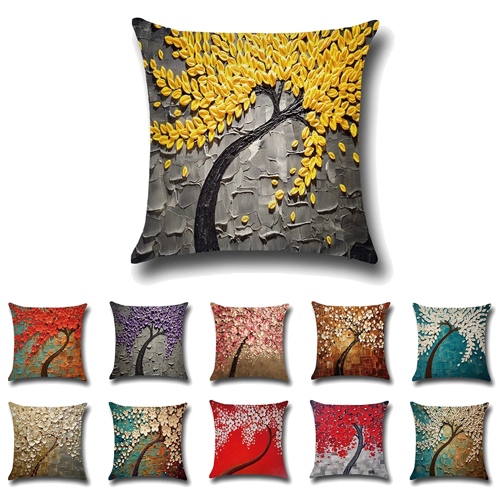 Комплект из 4 предметов Чехлы Винтаж цветок Подушка Чехол росписи желтого и