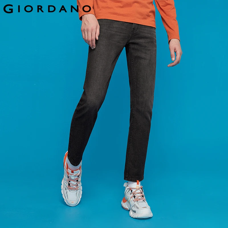 Мужские джинсы Giordano эластичные из хлопка и спандекса со средней посадкой на