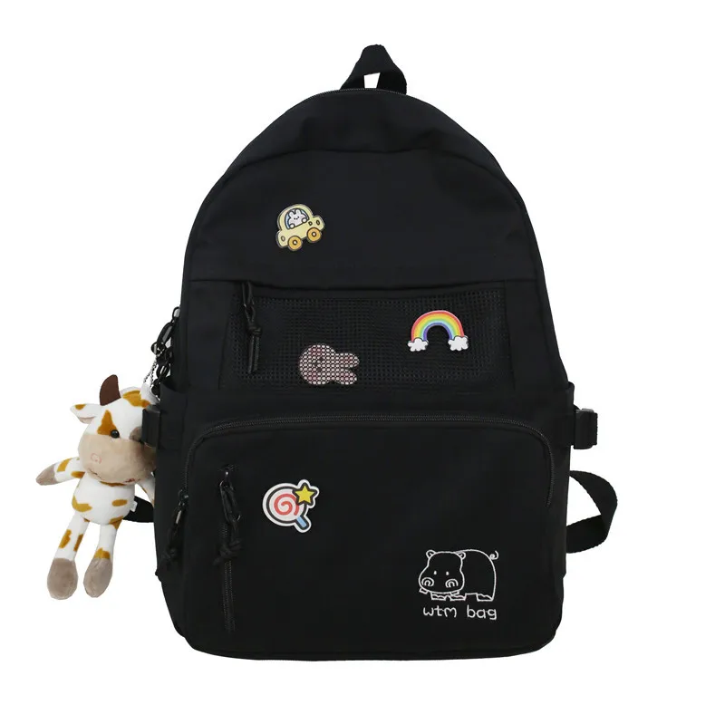 

New Casual Backpack Harajuku College Style Student School Bag Large Capacity High School Junior High School Student Backpack