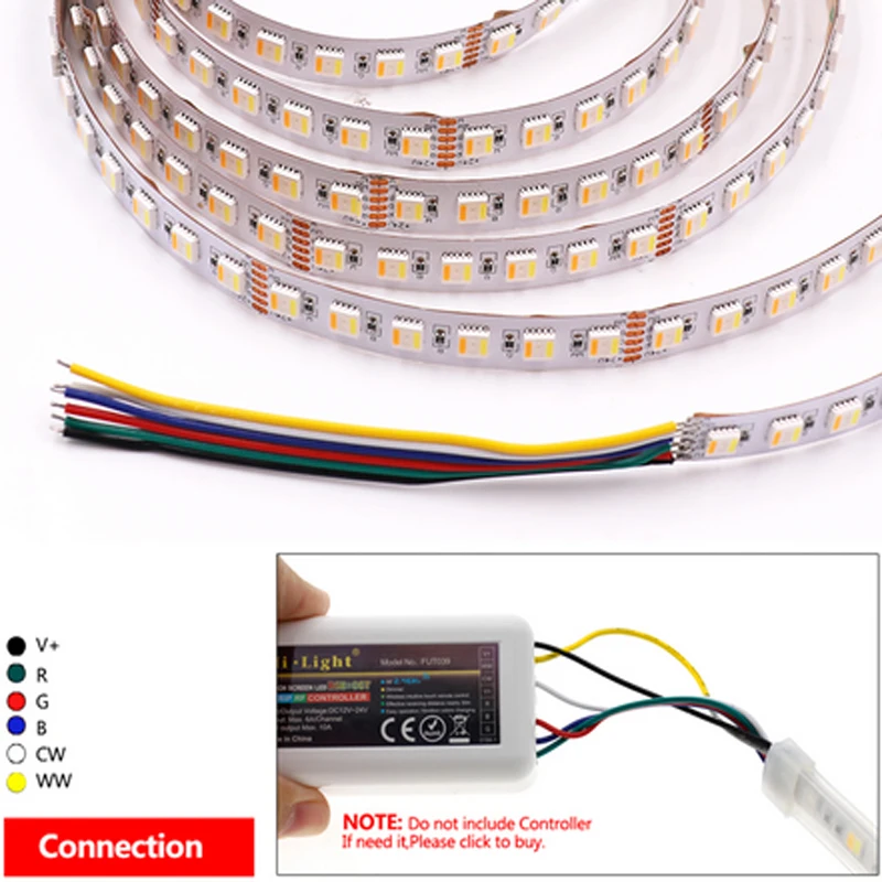 DC 12V 24V 12MM PCB 5 в 1 5050 RGB CCT Светодиодная лента 60 светодиодов 30 96 светодиодов/м цветов