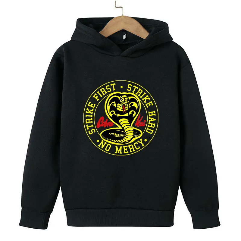 

Hoody Cobra Kai print new fall warm boys' hooded sweater Harajuku children's sweater street fashion hip-hop punk girl pullover