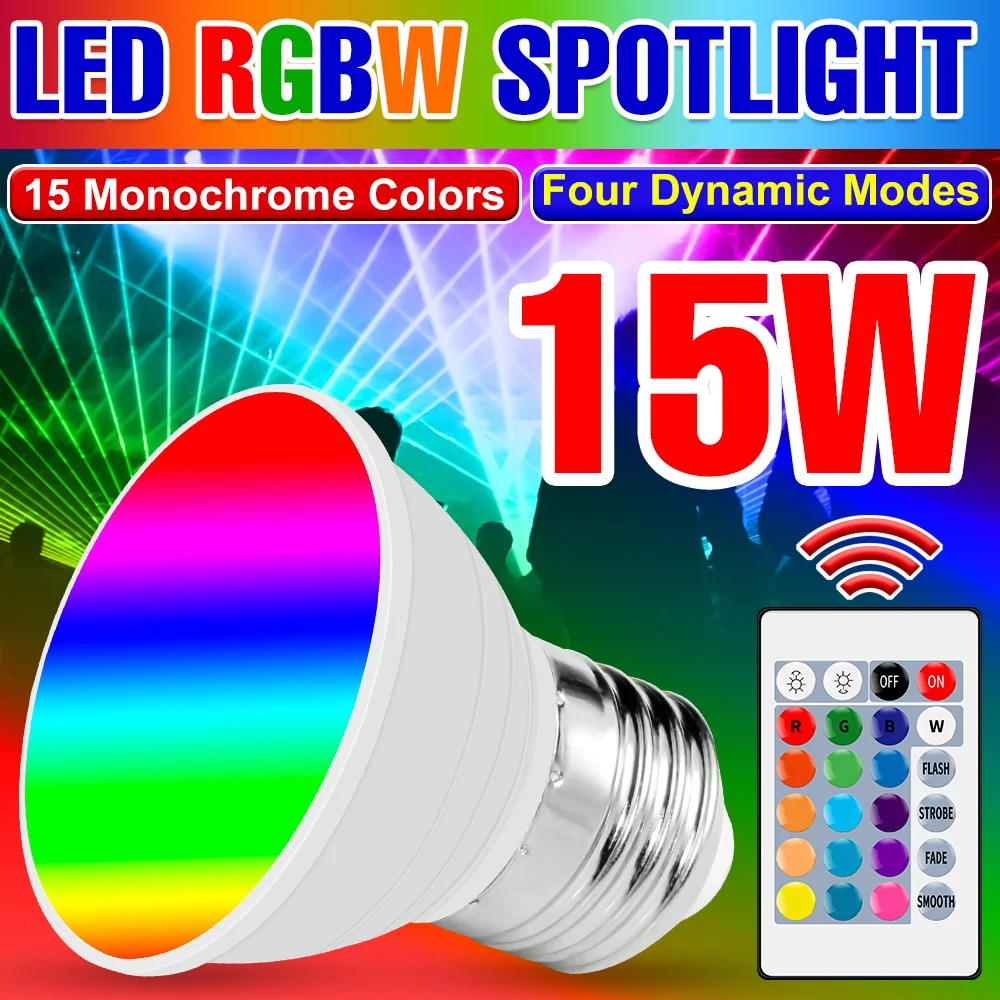 Bombilla LED RGB de 220V, lámpara de Control inteligente E27, GU10, foco...