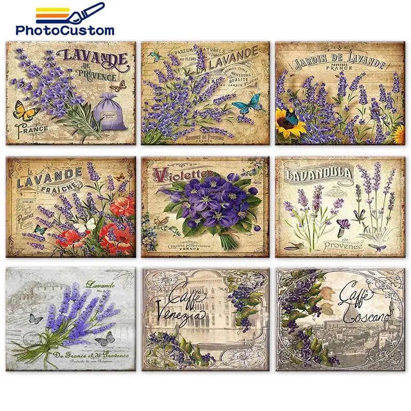 

PhotoCustom Diamond Painting 5d Full Square Flower Drill Diamond Embroidery Cross Stitch Kitchen Handicraft Wall Art Decoration