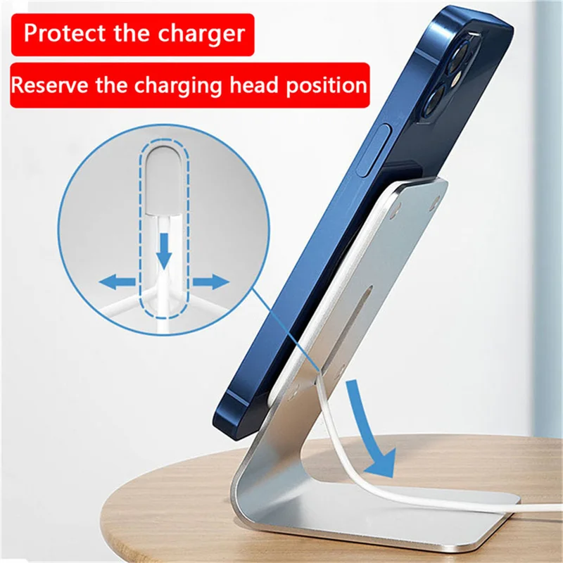 magnetic phone holder 15w wireless charger aluminum desktop stand compatible with apple wireless charging for iphone 12 pro max free global shipping