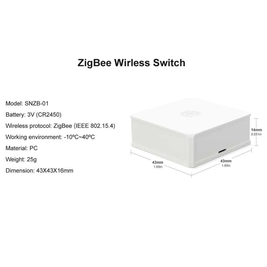 

SONOFF SNZB-01/SNZB-02 Mini Zigbee Wireless Switch Two Way Control Light Switch Smart Home Works with eWeLink APP