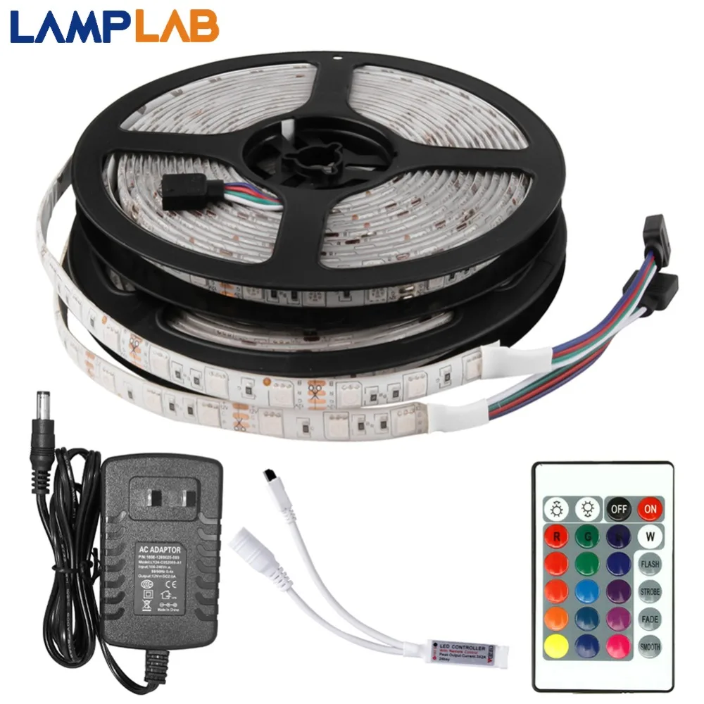 Светодиодный светильник 12 В постоянного тока, гибкая Диодная лента, RGB SMD 2835 5050, 44Key, пульт дистанционного управления, 5 м, 10 м, 15 м, полный комплект, водонепроницаемый светильник ing