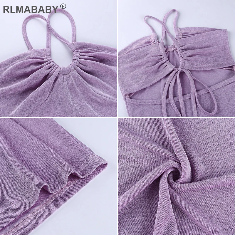 

RLMABABY Summer Women Criss Cross Hollow Out Bodycon Dress Sexy Casual Street Spaghetti Strap Sleeveless Backless Mini Dress