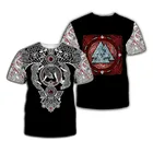 Уличная одежда в скандинавском стиле унисекс, новинка 2021, Мужская Летняя женская футболка с 3D рисунком татуировки, модная повседневная футболка