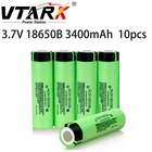 100% Оригинальный аккумулятор 18650 3,7 в ncr18650b литиевый 3400 мА  ч для фонарика 10 А и перезаряжаемый аккумулятор 10 шт.