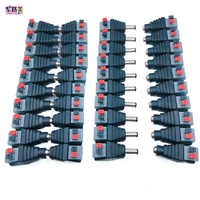 5 5x2 1mm press type dc malefemale wire connector no screws dc power jack plug adapter connector for 5050 led strip cctv camera